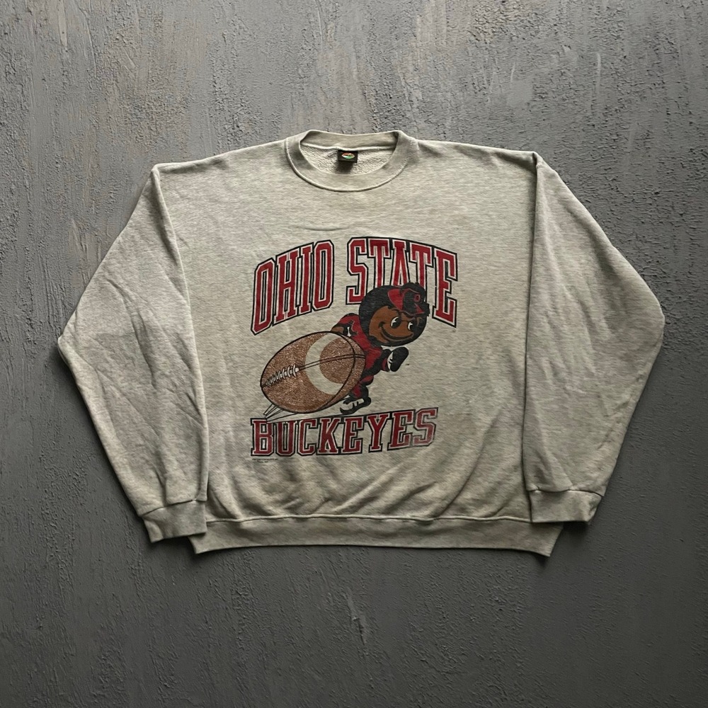 Vintage Ohio State Buckeyes Sweatshirt Mens XL Grey 90s PM Brutus Football  NCAA